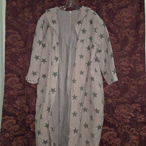 Magnolia Pearl Plum Mocha Star Linen/ Cotton Duster Jacket Coat